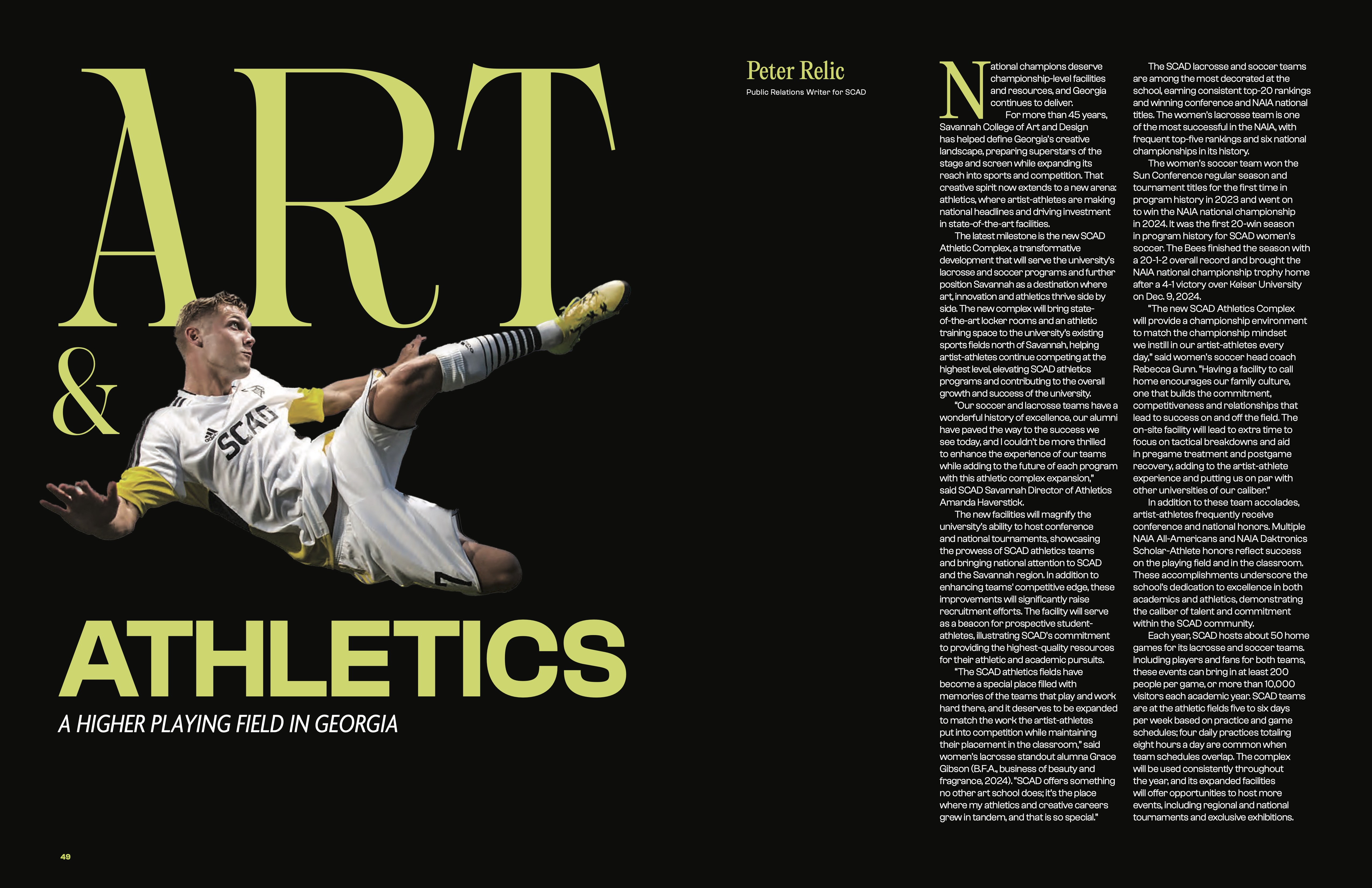 Art and Athletics spread for Georgia Entertainment